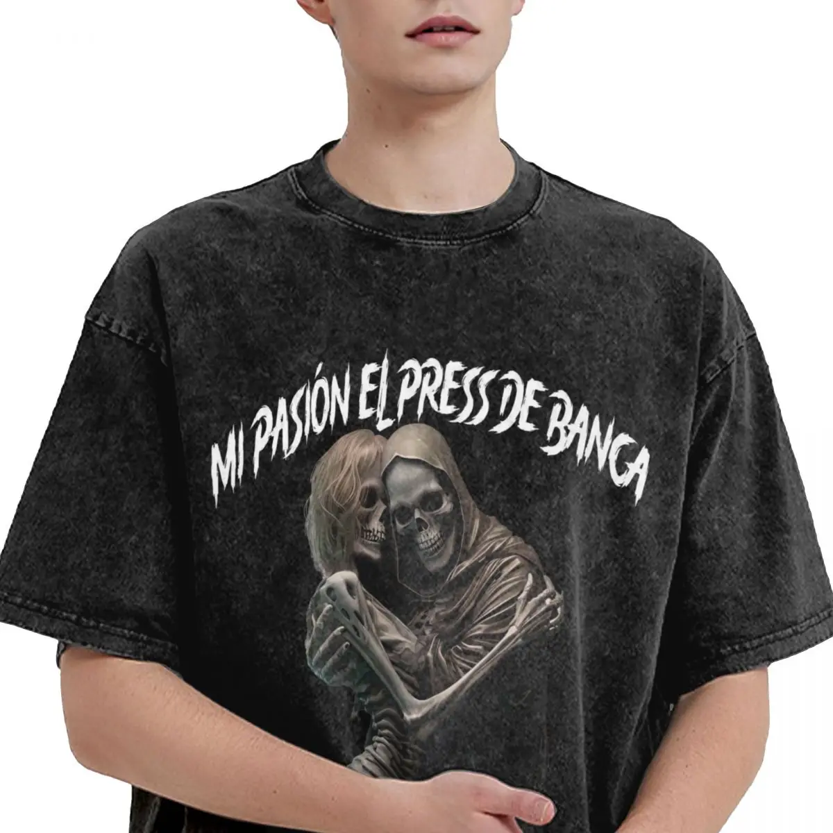 Мужские футболки для пар со скелетом Mi pasion el press de Bank mi deblidad Las Weritas Футболки пляжа