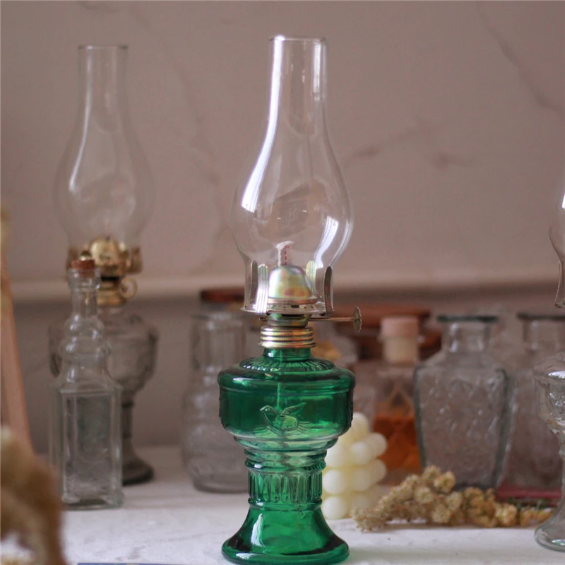 

Ретро ностальгическая стеклянная масляная лампа, круглая стеклянная керосиновая лампа, подсвечник для бара, дома, праздничное украшение