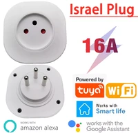 wifi smart plug 16a israel plug power socket tuya app smart home for alexa google home assistant voice control timing function