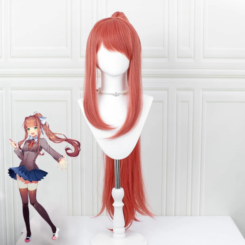 

Парик для косплея Doki Literature Club Monika, длинный термостойкий синтетический парик для косплея, 100 см