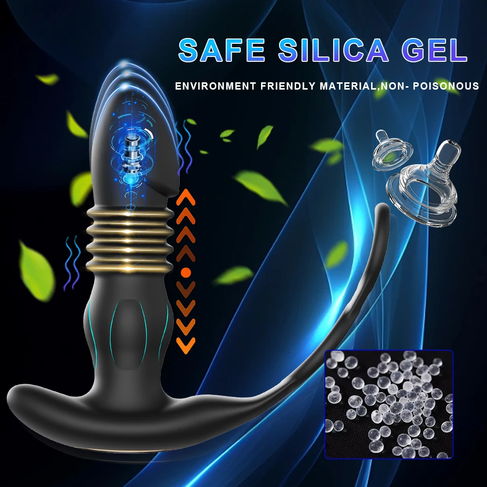 Массажер простаты вибратор Мужская телескопическая Анальная пробка с