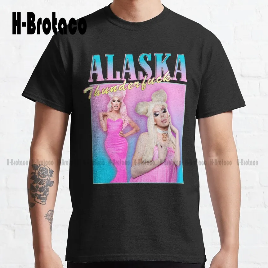 

Классическая винтажная футболка Alaska в ретро-стиле, рубашка для большой сестры, хлопковая уличная простая винтажная Повседневная футболка, классический подарок