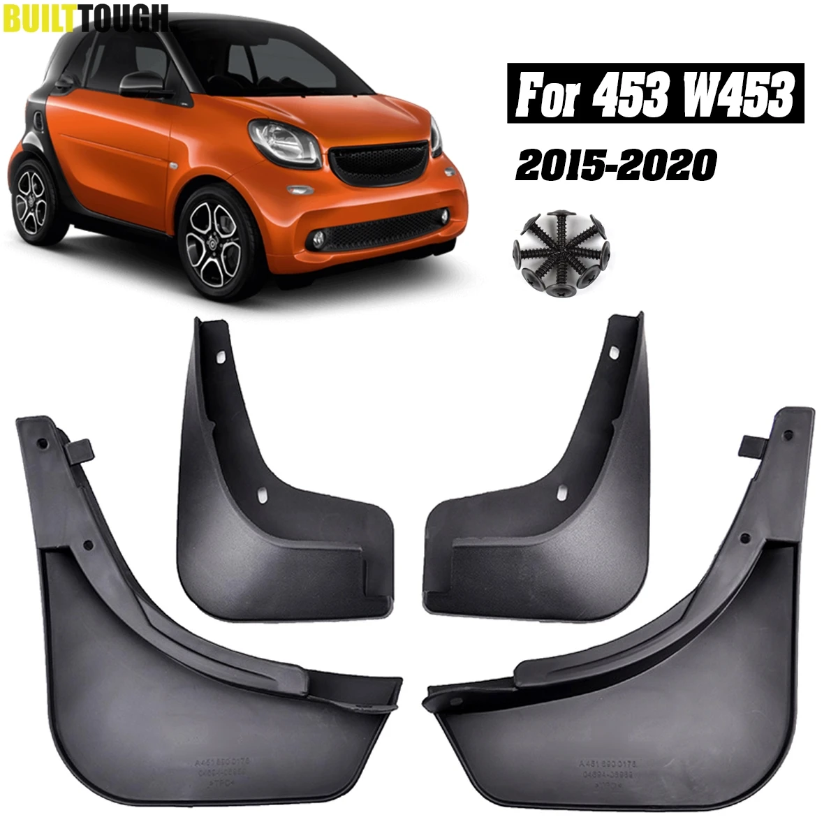 Набор литых брызговиков для Benz Smart Fortwo W453 2016 2017, брызговики для передних и задних брызг, брызговики 2015, Fender C453