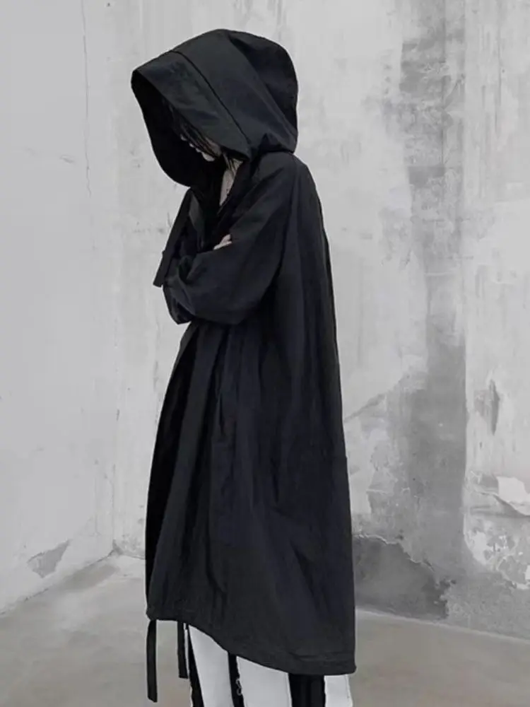 

Куртка женская с капюшоном, шикарная однотонная дышащая повседневная простая Солнцезащитная стильная уличная одежда в стиле Харадзюку, мешковатая одежда на лето