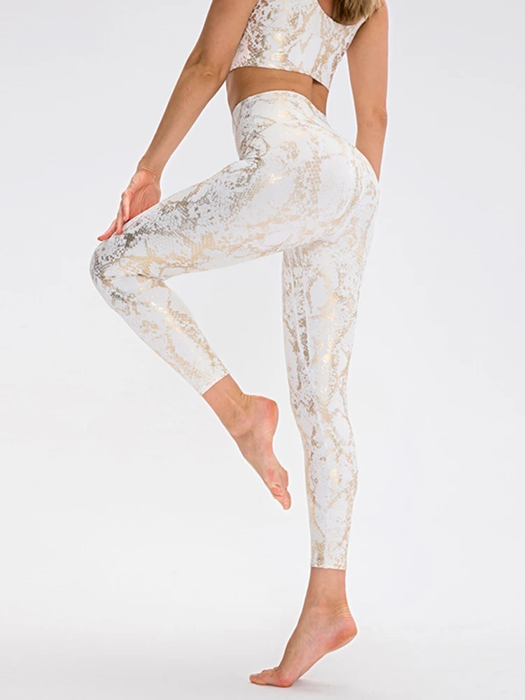 Snake Printing Leggings Women's Pants High Waist Push Up Sporty Leggings Woman Sexy Fitness Sport Yoga Tights Fashion Foil Print