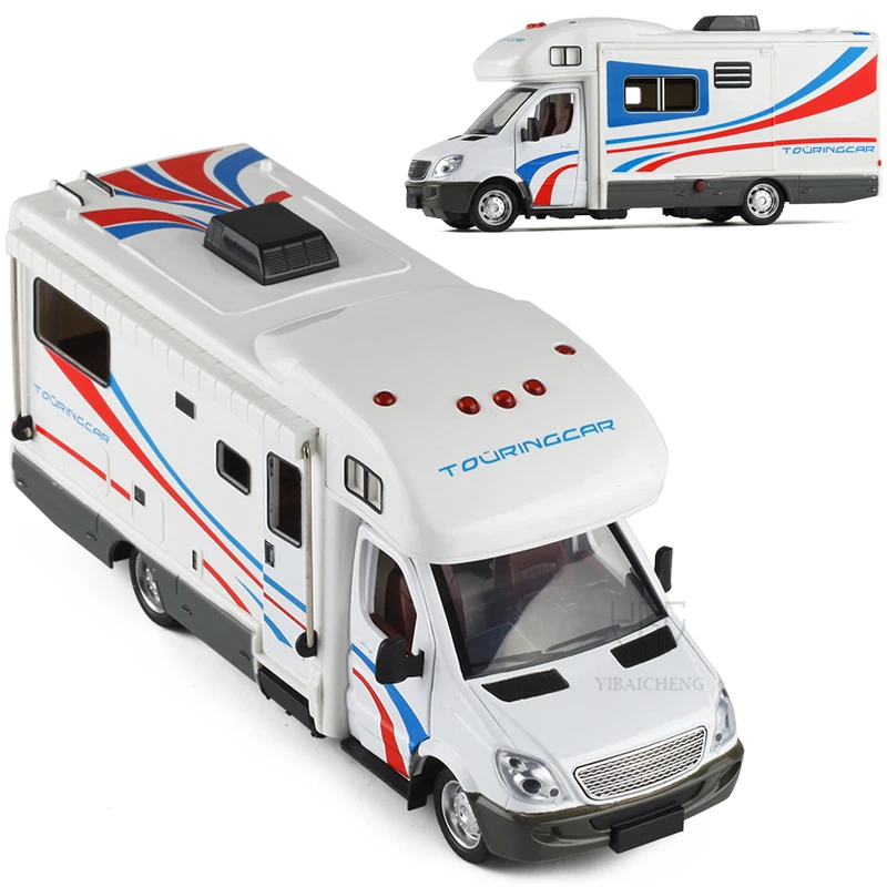 

1/32 Metal Diecast Touring Housing Car Models Multi-function Station Wagon Vehicles Toys With Light Boy Girl Toys For Children