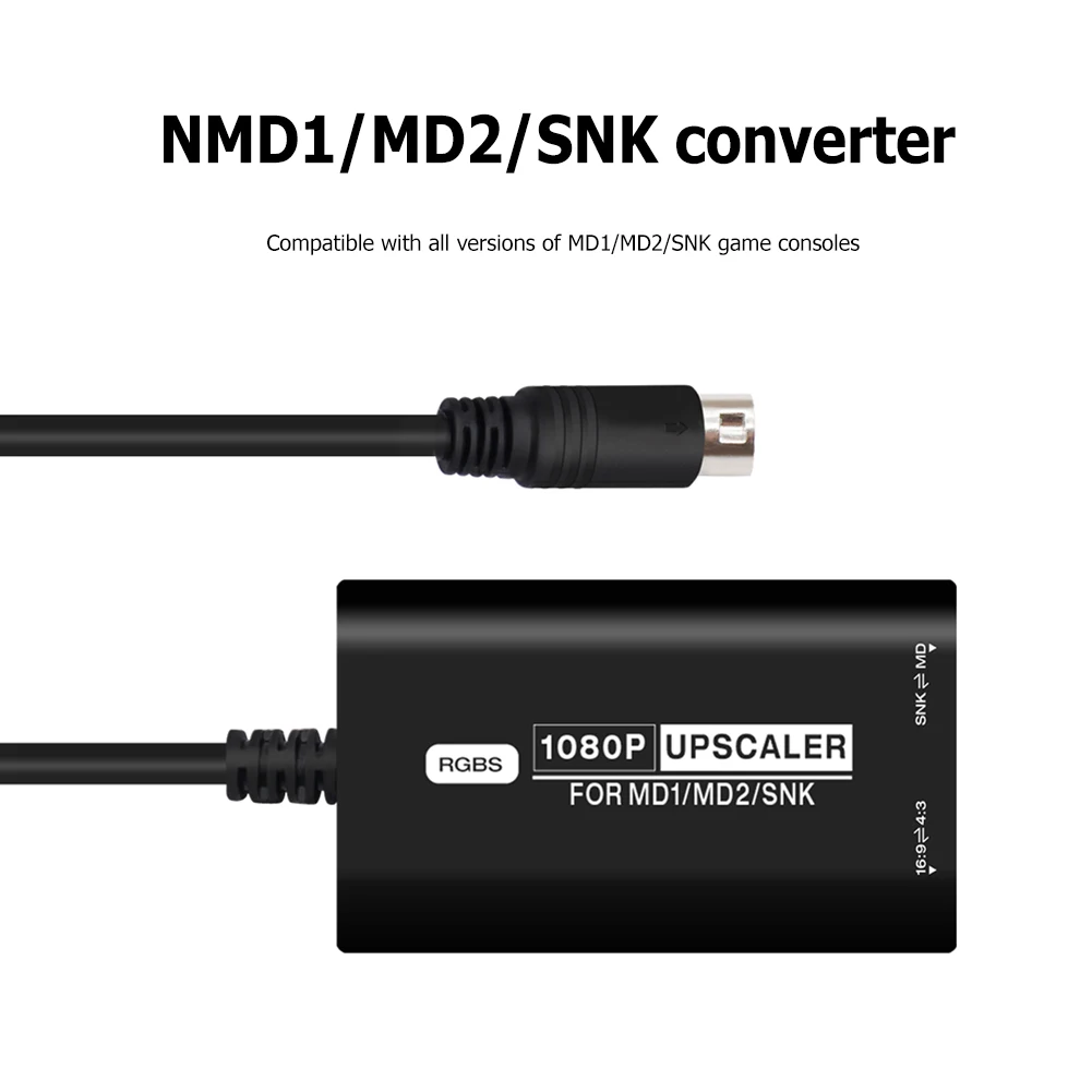 

HDMI-compatible Converterfor SEGA MD1 MD2 SNK RGBS Game Console Video Adapter 16/9 4/3 1080 HD Video Converter Game Accessories
