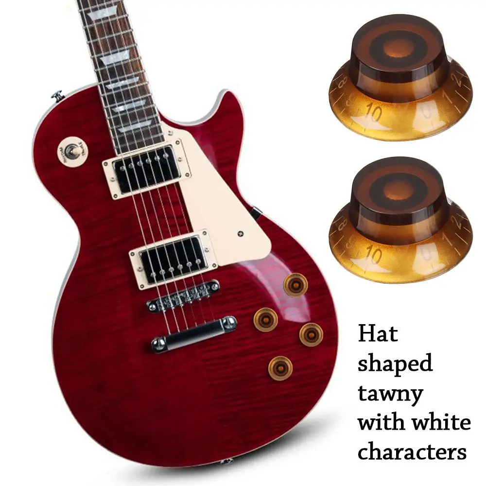 

with Gold Numbers Bass Tuning Switch Electric Guitar Speed Control Tone Volume Knobs Hat Shape Knob For Les Paul LP