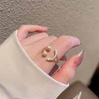 featured smiley ring ladies ins style fashion ring opening retro smiley index finger chain ring jewelry gift
