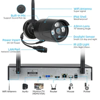 8 channels plug and play nvr kit outdoor waterproof 3mp wifi motion detection built in mic wireless cctv camera system