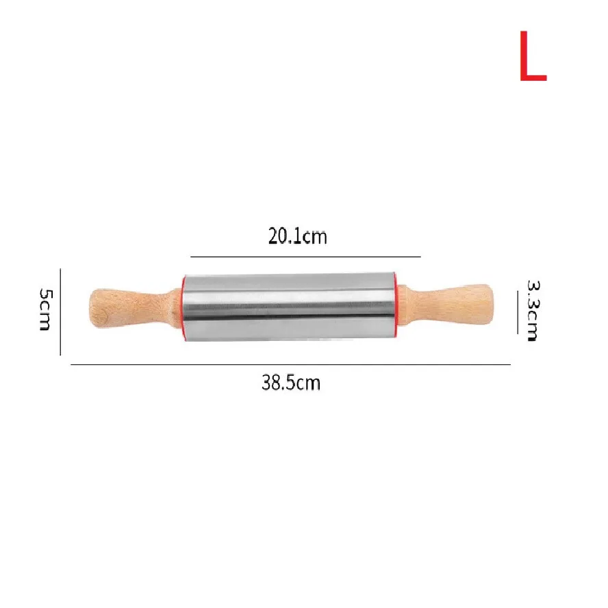 

Durable Practical Brand New Family Home Kitchen Rolling Pin Non-Stick Wood Handle 1pc Gourmet Pasta Roller S-XL