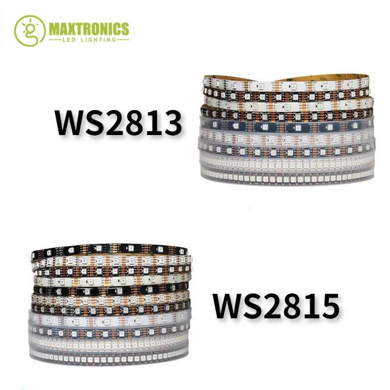 Светодиодная лента WS2813 WS2815 RGB SMD5050, умная индивидуально Адресуемая двойная сигнальная лента, 5 в постоянного тока/12 В, 30/60/144Led/m IP30 IP65 IP67, стандартная