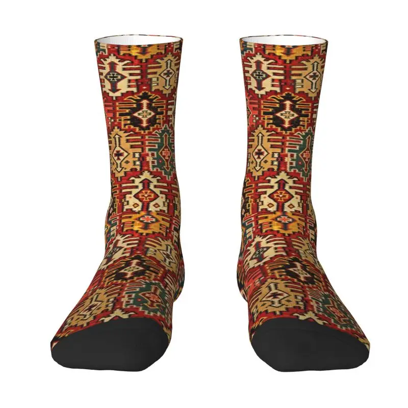 

Античный турецкий Племенной ковер Kilim мужские короткие носки унисекс Новинка 3D принт винтажные богемные этнические носки под костюм
