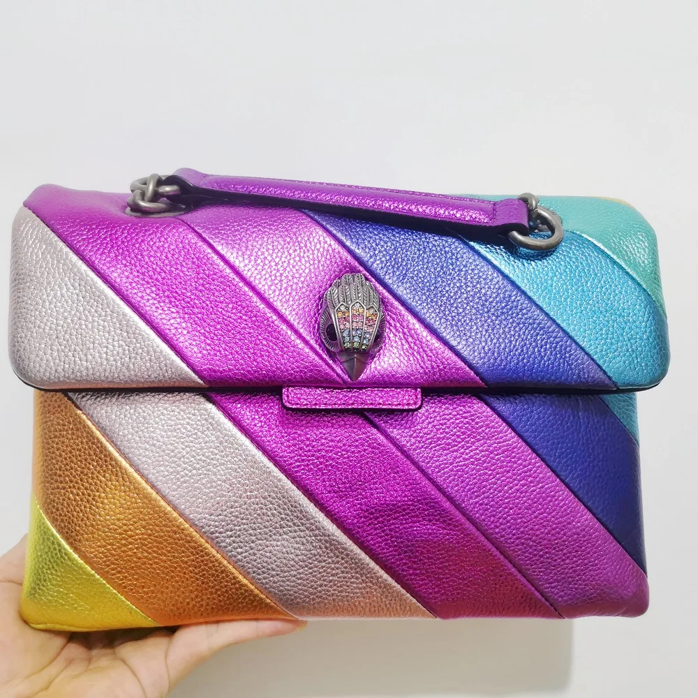 2023 Rainbow Bag Genuine Leather Chain Bag Fashion London Luxury Design Women Handbag One-shoulder Crossbody Large messenger bag