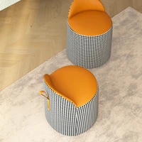 nordic design vanity stool chair makeup cozy soft round fabric shoe changing stool living room entrance decor home furniture d