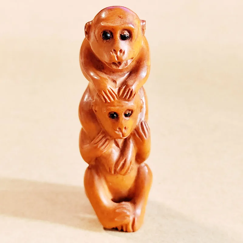 Q4762 - 2 &quotрезная вручную японская буксинная Сетка: непослушных обезьяны