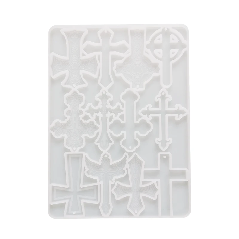 

Halloween Cross Resin Mold Silicone 12 Cavity Cross Pendant Jewelry Keychain N0HE