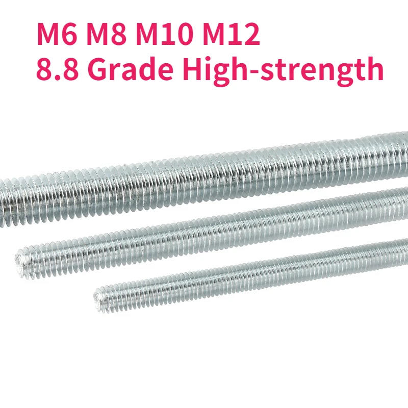 M6 M8 M10 M12 Galvanized 8.8 Grade High-strength Full Teeth Thread Bar Headless Bolt Thread Full Threaded Stud