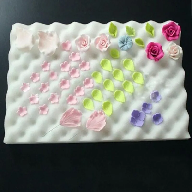 

2PCS/Lot Fondant Cake Chocolate Sugar Drying Foam Decorating Bakeware Tool Set Mat Shaping Sponge Pad Cake Flower Moldel