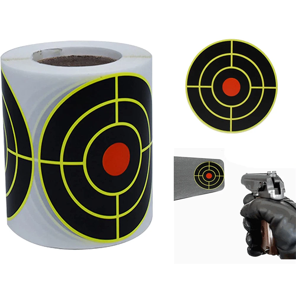 200Pc Shooting Splatter Target Stickers Roll Pasters Practice Shooting Training Splatter Target Paper Round Bull's-Eye Target