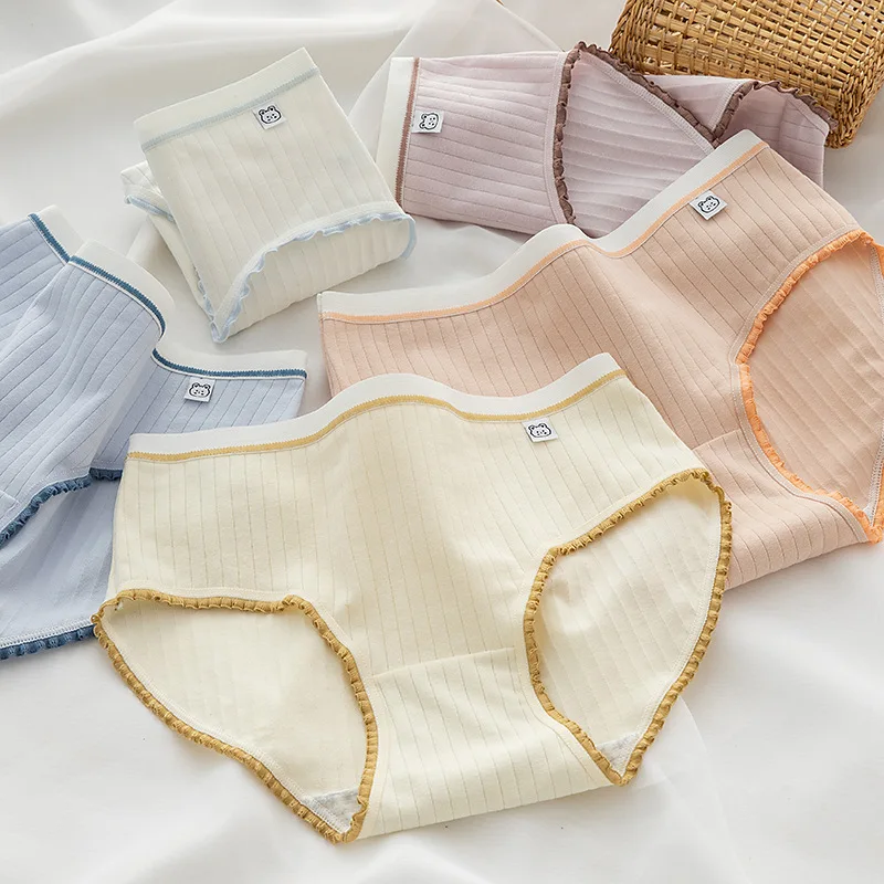 

Cute Panties Women Cotton Briefs Breathable Underwear M-XL Lingerie Female Low-Rise Bow Underpants New