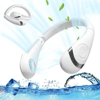 xiaomi portable 5000mah hanging neck fan foldable summer air cooling usb rechargeable bladeless mute neckband fans outdoor