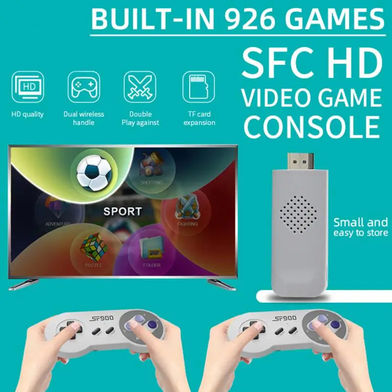 

SF900 HD TV Video Gaming Console With 2 Game Controllers Gamepad Built-in 1500 Game HDMI-compatible Retro Game Console