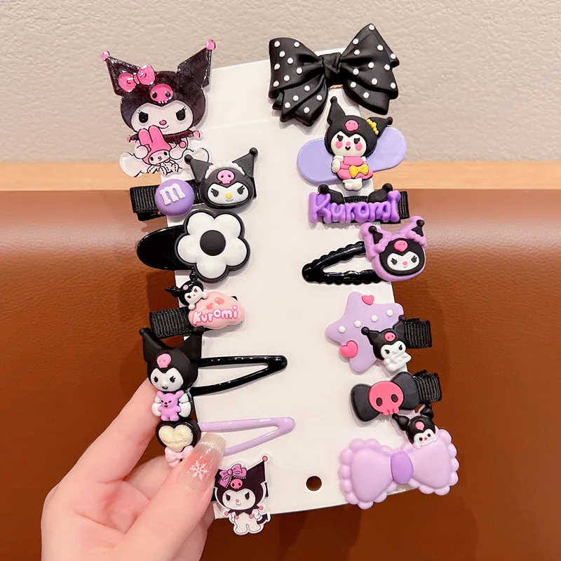 Sanrio Kuromi ПВХ заколка для волос челка Bb зажим прямой край Украшение парные