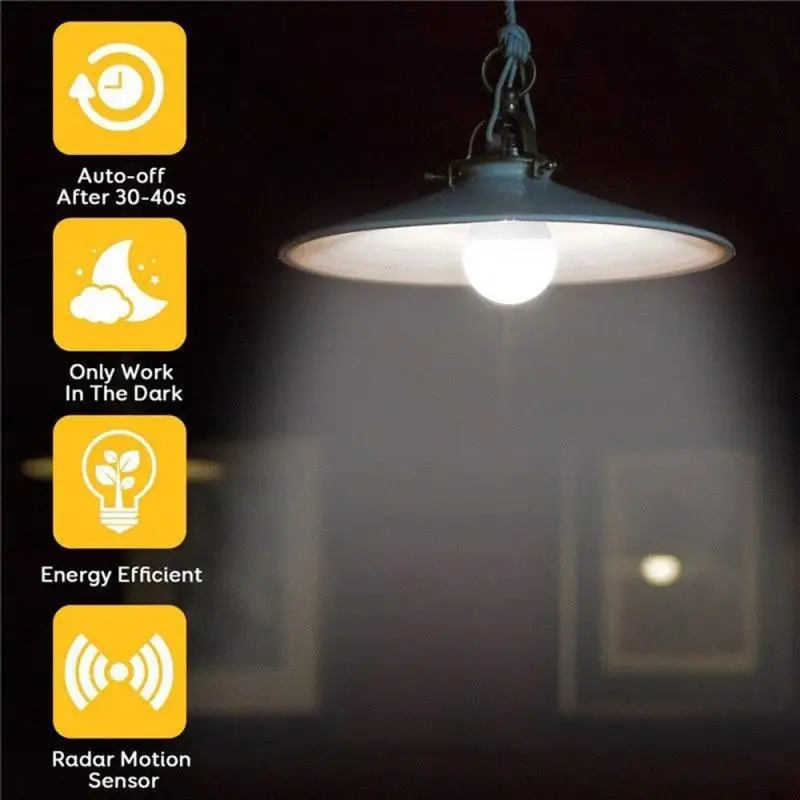 

Smart LED Sensor Bulb Lamp E27 Motion Sensor Auto Sensitive white Light For Bedroom Living Room Bedside Aisle Kitchen Bathroom