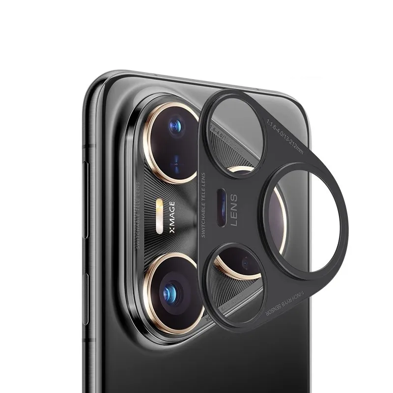 Фото Черная металлическая наклейка на рамку камеры для Huawei Pura 80 Ultra Pura 80 Pro Plus, полая защита объектива камеры из алюминиевого сплава №2
