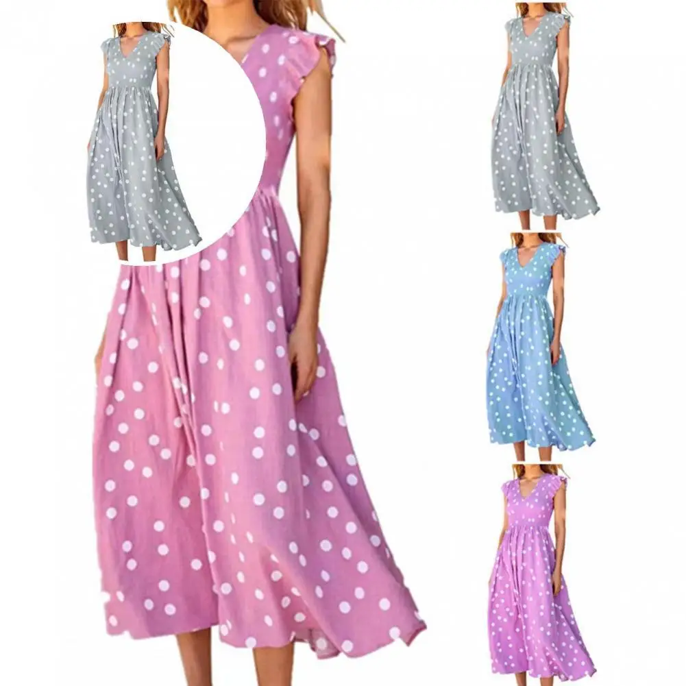 

Gorgeous Women Dress Young Style Mid-calf Length Dress Wear-resistant Summer Dress