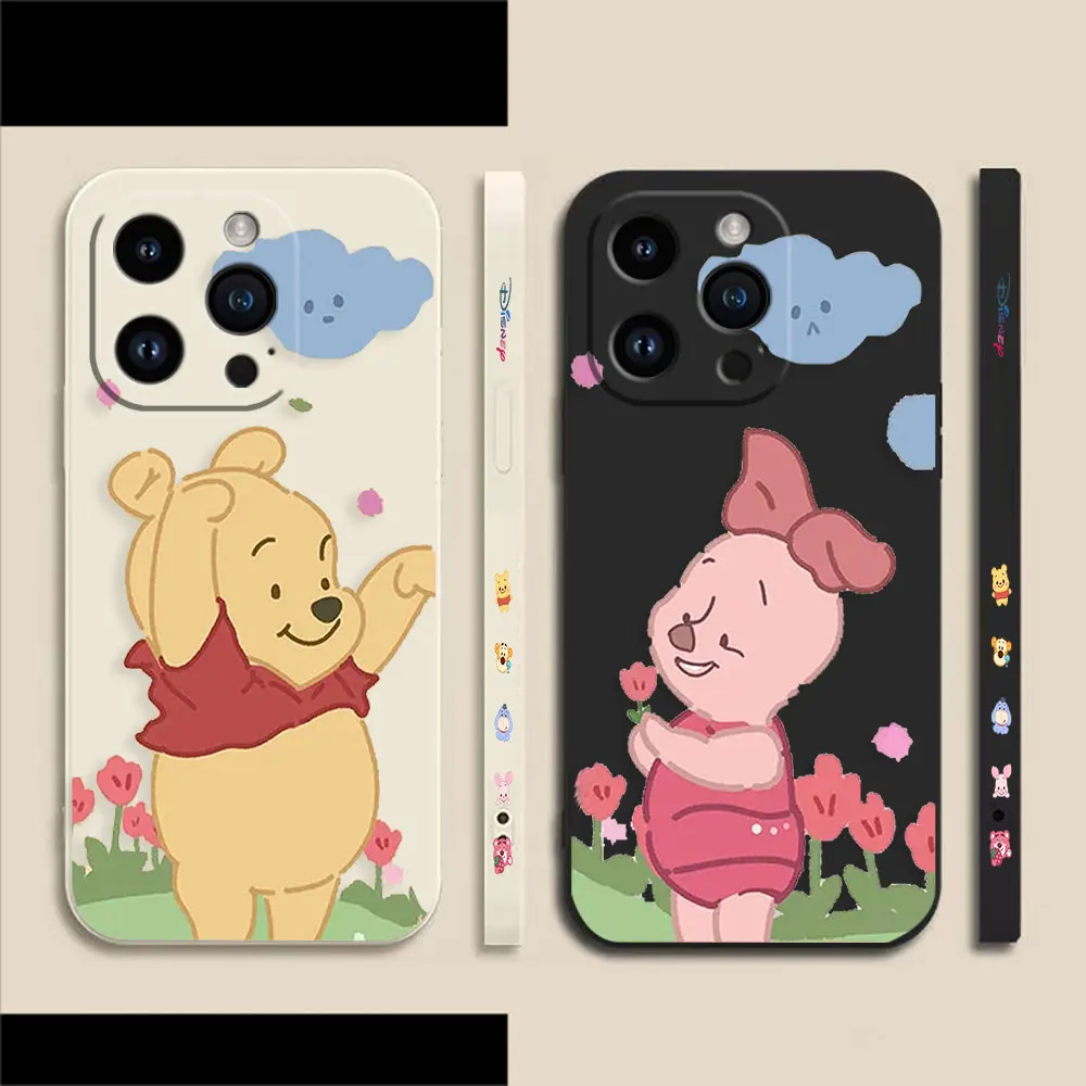 

Winnie the Pooh Piglet Phone Case For Apple iPhone 14 13 12 11 Pro XS Max Mini X XR SE 7 8 6 6S Plus Colour Liquid Case Funda