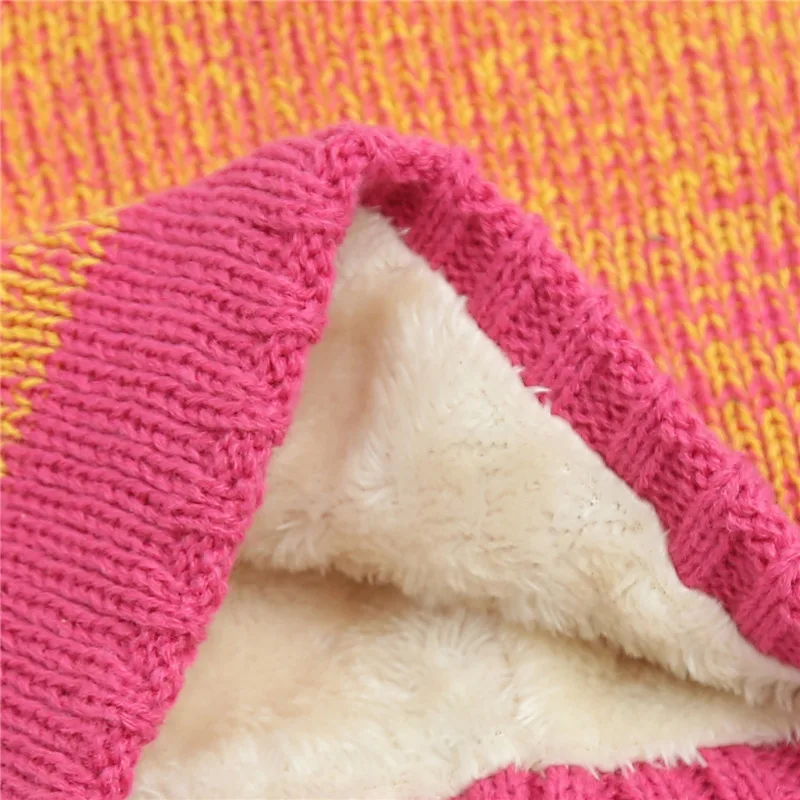 Женский Осенне-зимний Вязаный Теплый Холодный Утолщенный Флисовый Шарф С