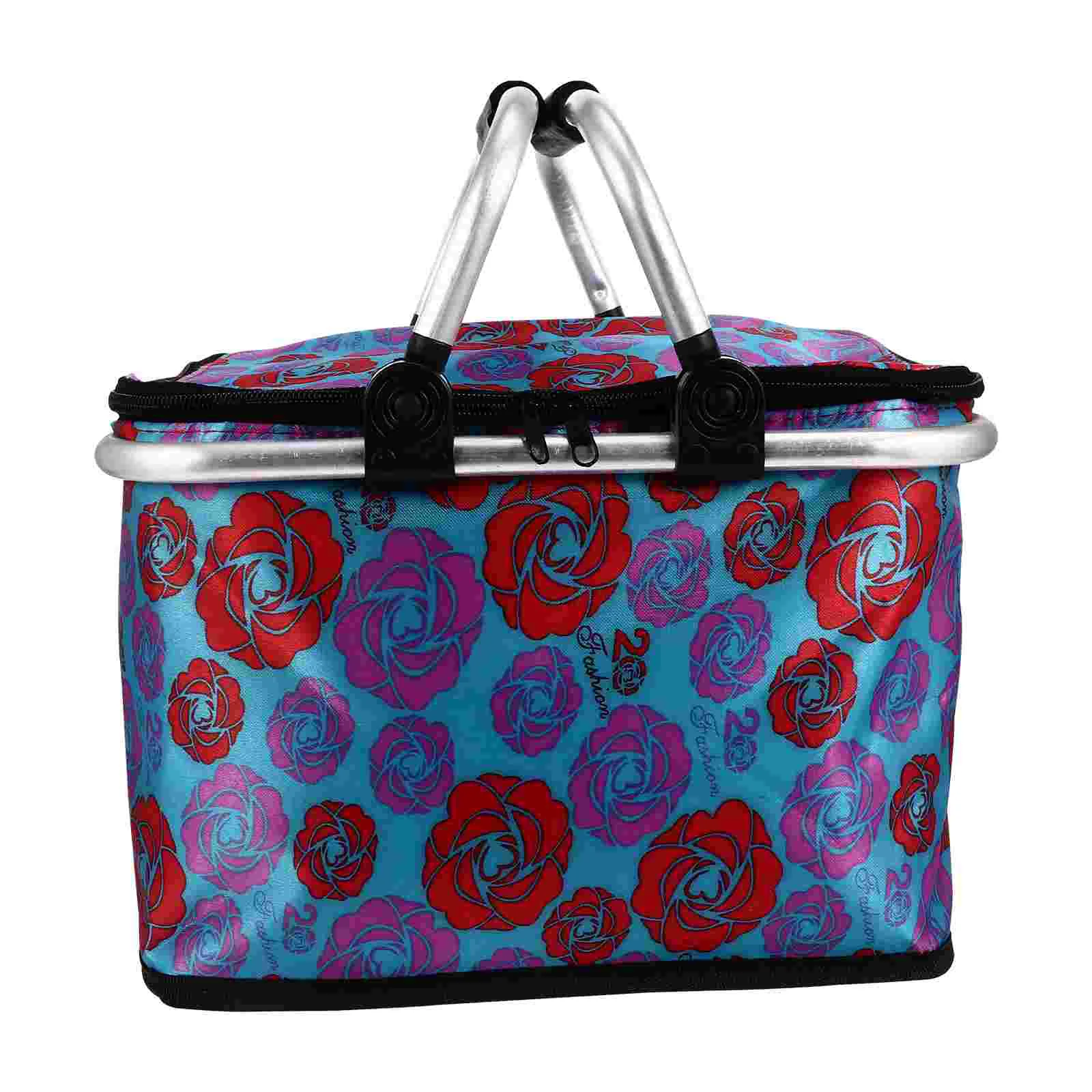 

Collapsible Picnic Tote Picnic Hamper Lunch Cooler Bag Picnic Cool Bag Picnic Cooler Tote Collapsible Market Basket