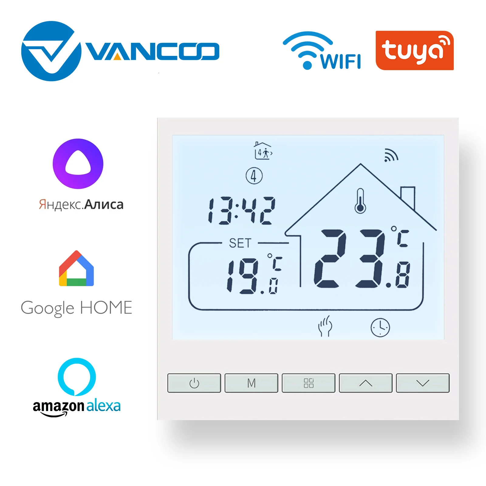 

Смарт-термостат Tuya для теплого пола, Wi-Fi, с пультом ДУ