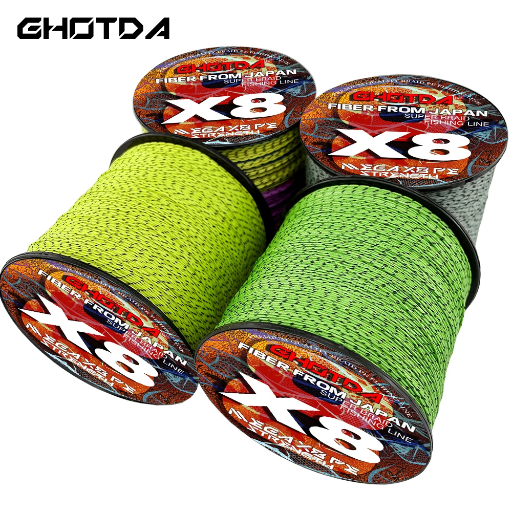 

GHOTDA 8x 500M 1000M 4 Colors Available Invisible Spotted Braided Fishing Line 18-78LB Strong Abrasion Resistance Line
