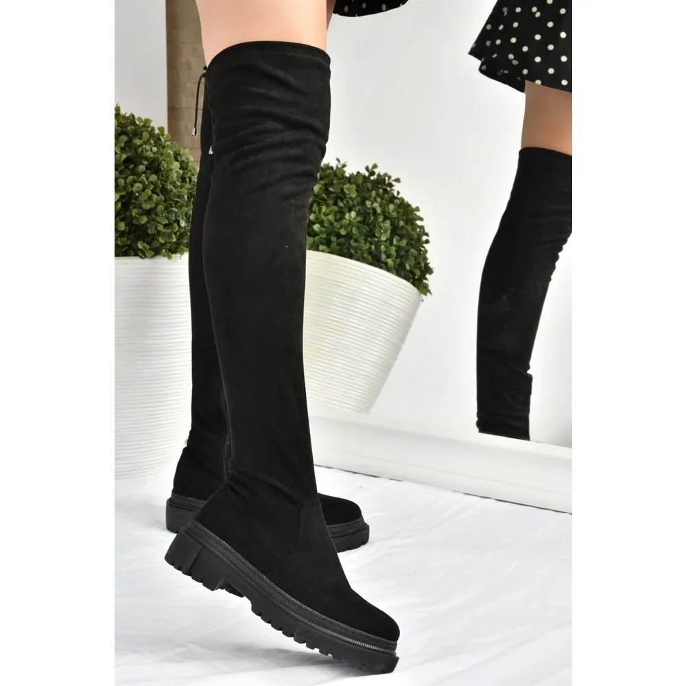 

Dorlie Black Stretch Laptop Flexible Suede Women Boots L670125302