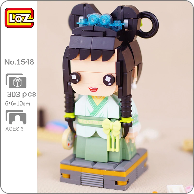 

LOZ 1548 Legend Of White Snake Xiao Qing Animal Monster Slave Girl Fan Doll Mini Blocks Bricks Building Toy For Children No Box