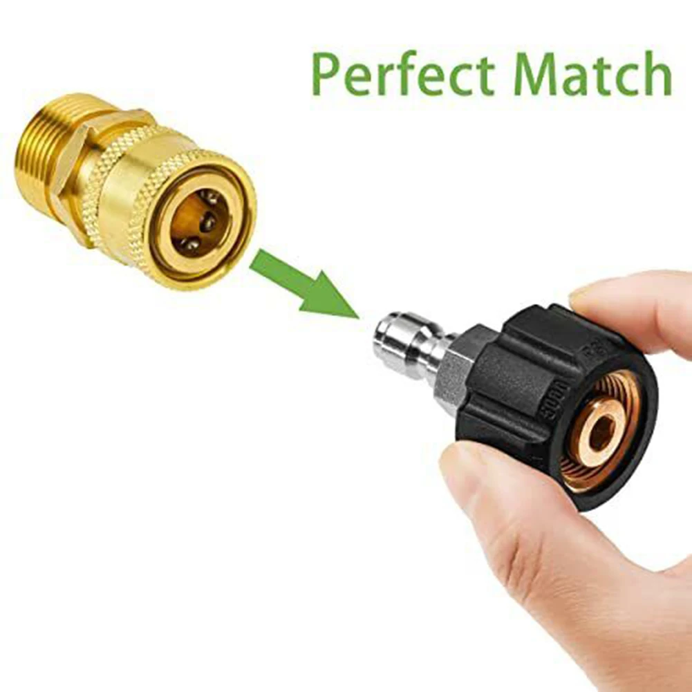 2pcs/set High Pressure Washer Adapter Quick Connection High Pressure Spray Gun Connectors Anti-leak Hose Connector Power Tool