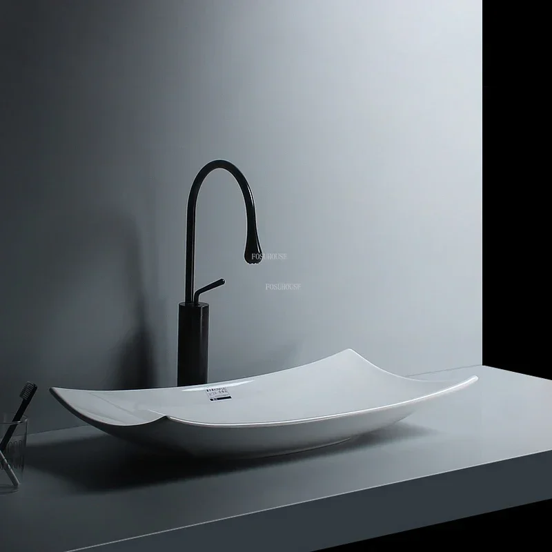 Скандинавская матовая черная раковина для ванной комнаты минималистичные