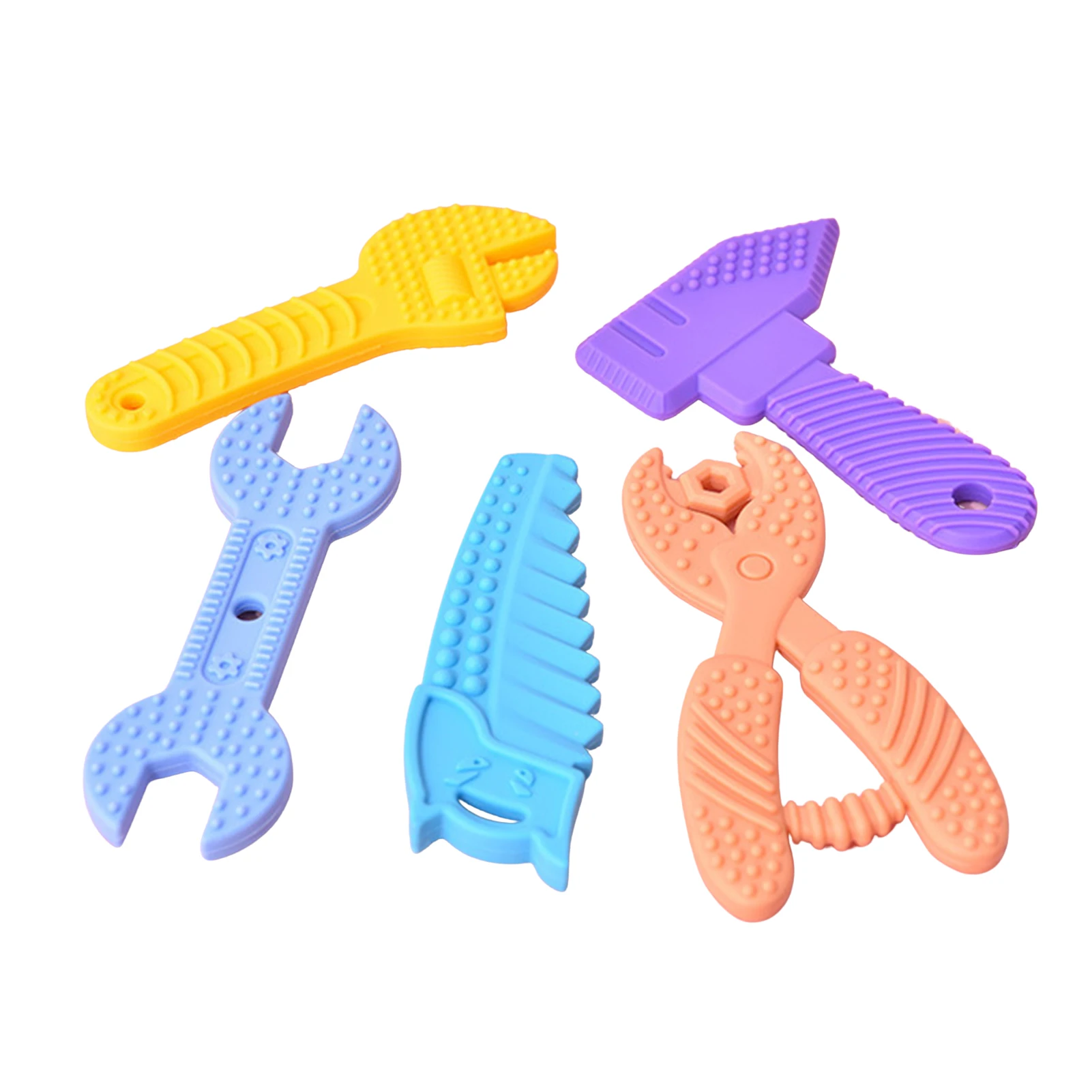 

5-PCS Baby Teething Toys Set Food Grade Silicone Baby Teethers Toy For Infant Boy Girl Molar Gums Nursing Appease Pacifier