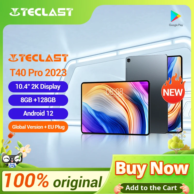 

Teclast T40 pro 10.4 inch Tablet 2000x1200 IPS 8GB RAM 128GB ROM UNISOC T618 Octa Core Android 11 4G Network Wifi Fast Charging