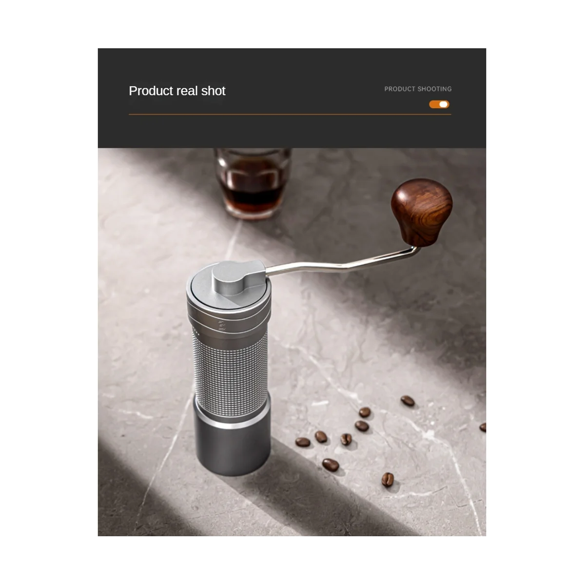 

Ручная кофемолка, измельчитель с двойным подшипником, для кухни и офиса, цвет серебристо-серый