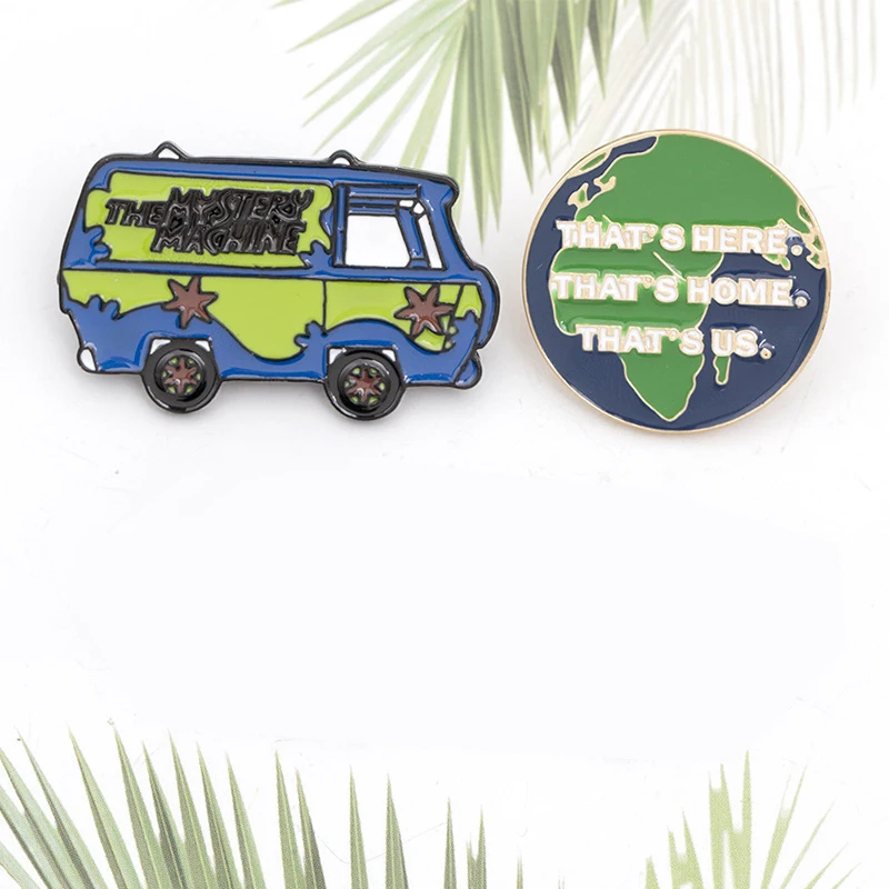 Мультяшные эмалированные булавки для путешествий автобуса автомобиля