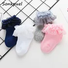 Хлопковые носки для новорожденных 0-1 лет, кружевные детские летние весенние носки для девочек, модные детские носки, аксессуары
