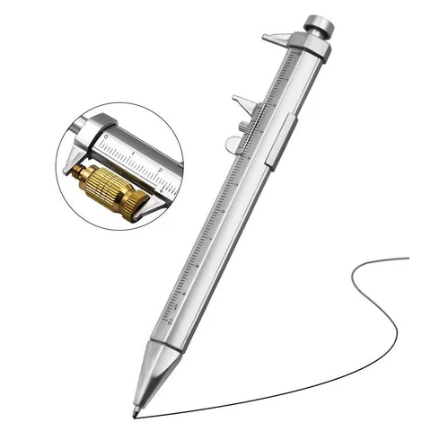 Многофункциональная ручка с гелевыми чернилами, Верньер, штангенциркуль, стандартные канцелярские принадлежности, практичная портативная шариковая ручка 0,5 мм