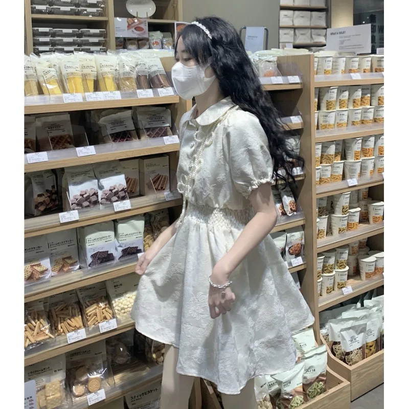 

French polo dress women's summer 2022 new waist tight thin student sweet little fresh milk whistling skirt