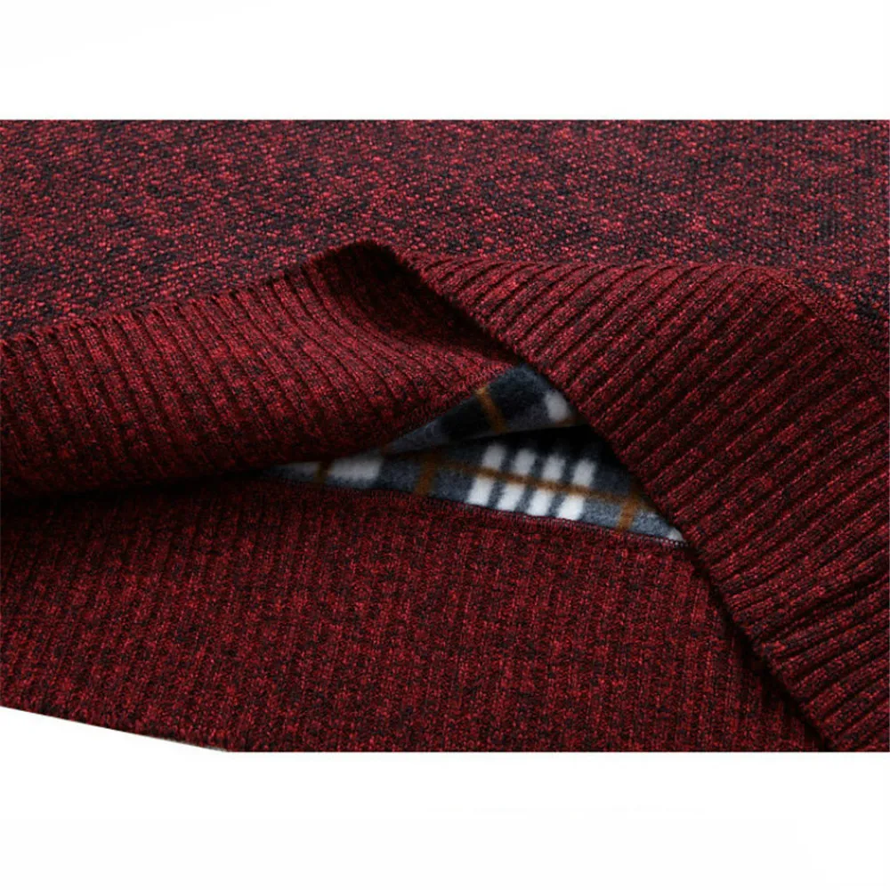 Autumn Hot Sale Men's Classic Knitted Sweater Solid Long Sleeve Turtleneck Pullovers Sweaters Half Zipper Thick Warm Fleece Coat