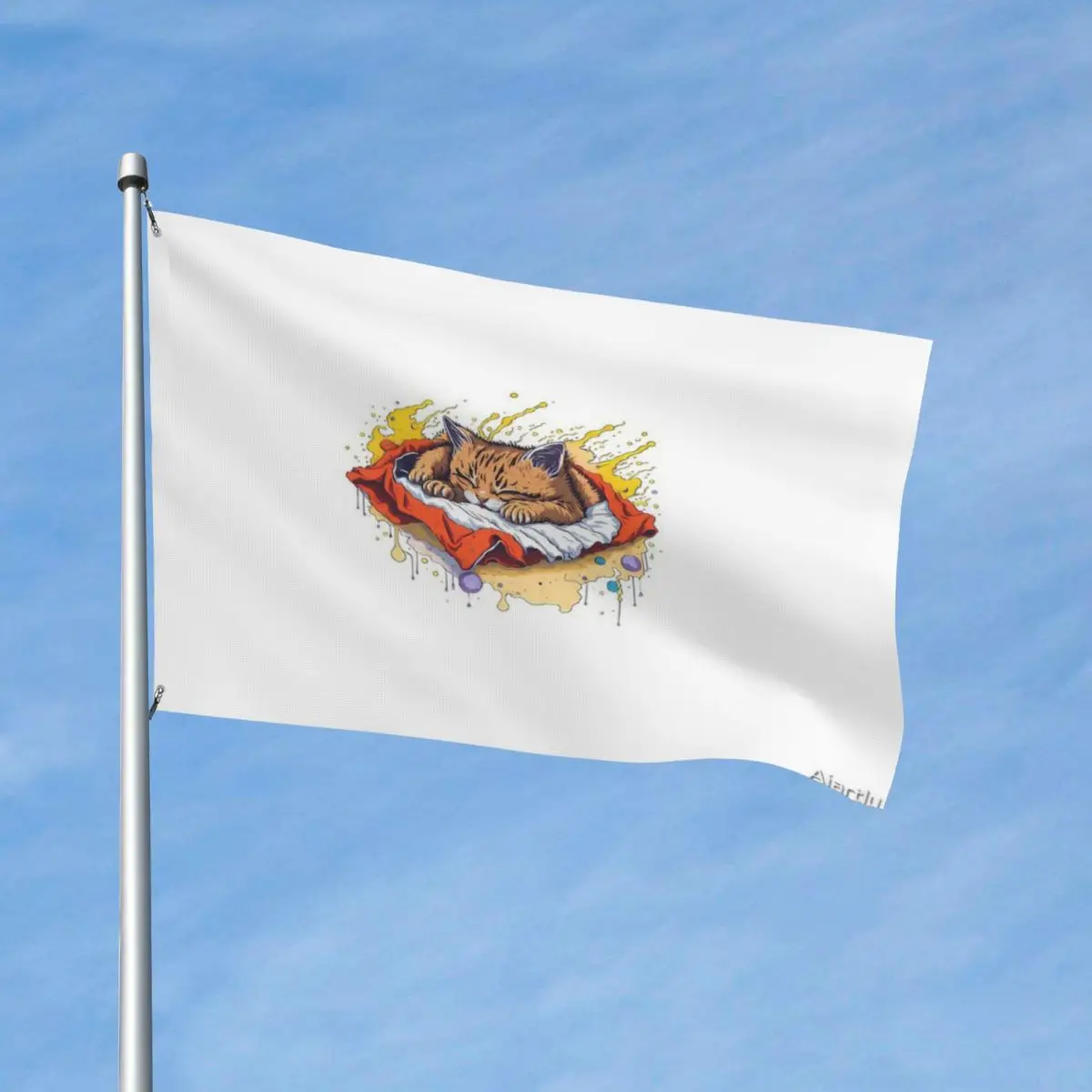 

Милый котенок из аниме, пример кошки, искусственный полиэфирный материал, легко повесить, устойчивый к выцветанию, Нежный полиэстер, нескол...