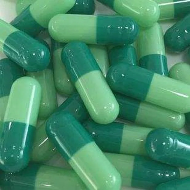 

wholesale 2#empty capsules 10000pcs green-light green hard gelatin empty capsules 2# joined capsules available Packing bottle